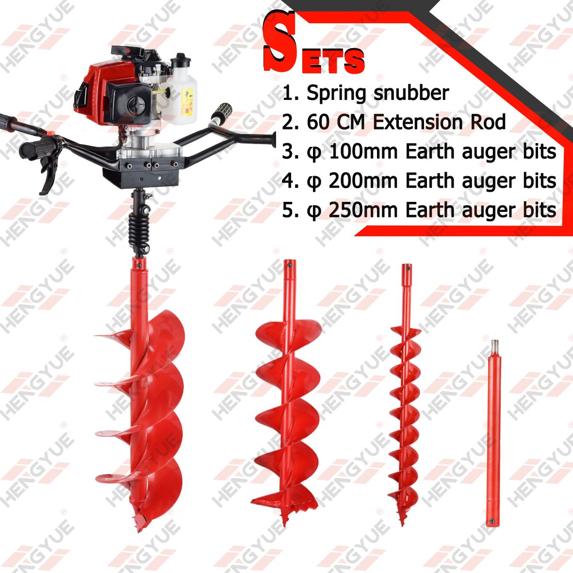 63/68cc 2 Man Operate Earth Auger Drilling Machine